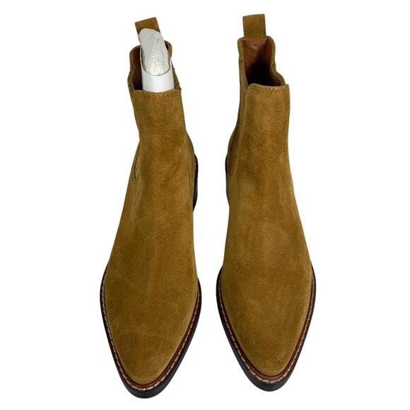 COACH Bowery Chelsea Booties Boots Camel Tan Suede Rexy Charms Womens Size 5 NWO - Picture 3 of 7